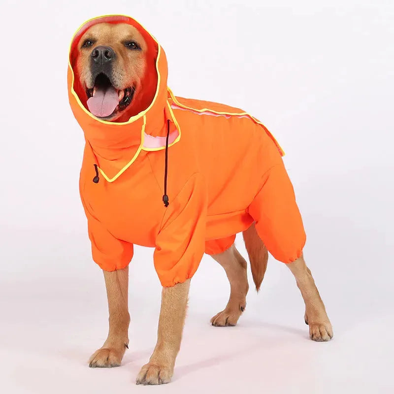 Four-legged Reflective Hooded Pet Waterproof Poncho For Medium And Large Dogs - Bellarte Enchanté Four-legged Reflective Hooded Pet Waterproof Poncho For Medium And Large Dogs